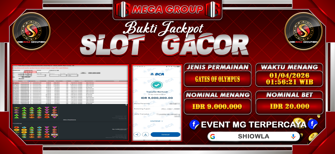 Bukti JP situs Shiowla hari Rabu, 01 April 2026