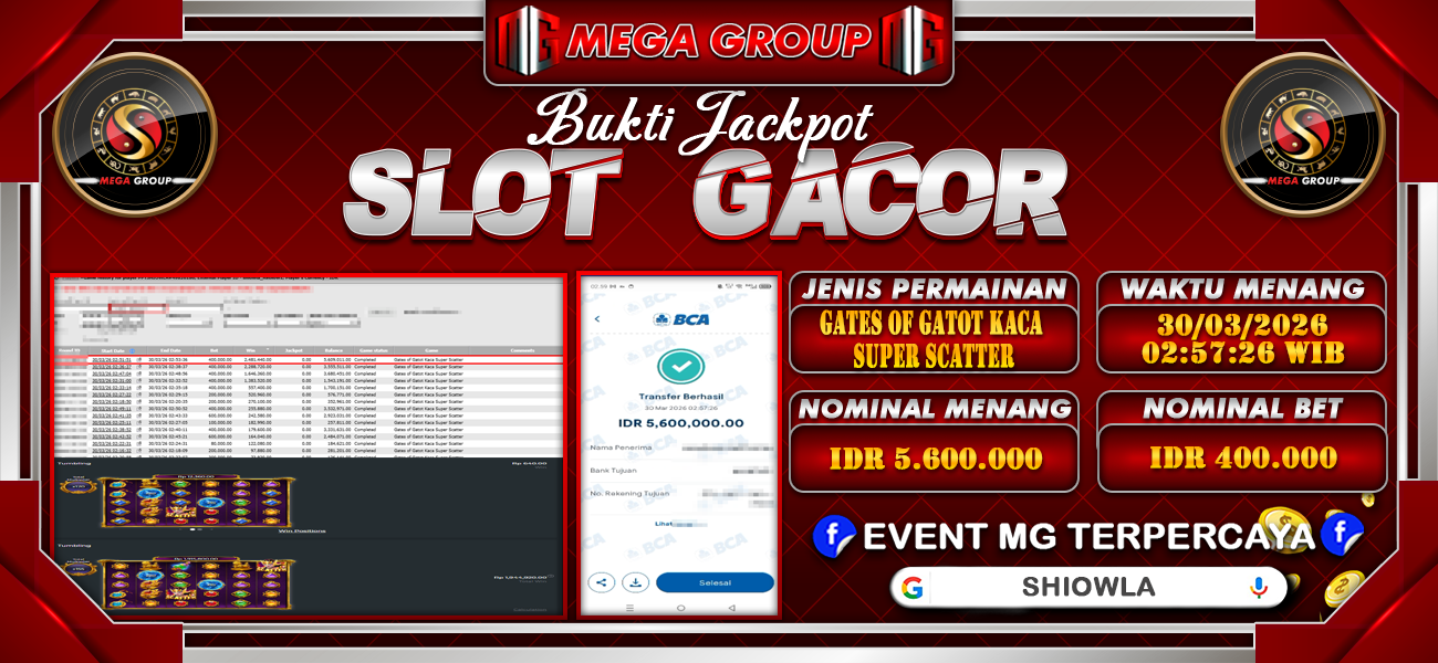 Bukti JP situs Shiowla hari Senin, 30 Maret 2026