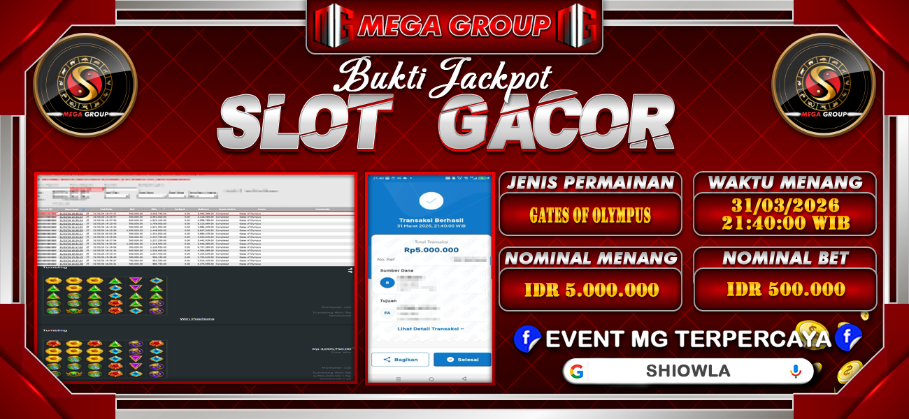 Bukti JP situs Shiowla hari Selasa, 31 Maret 2026